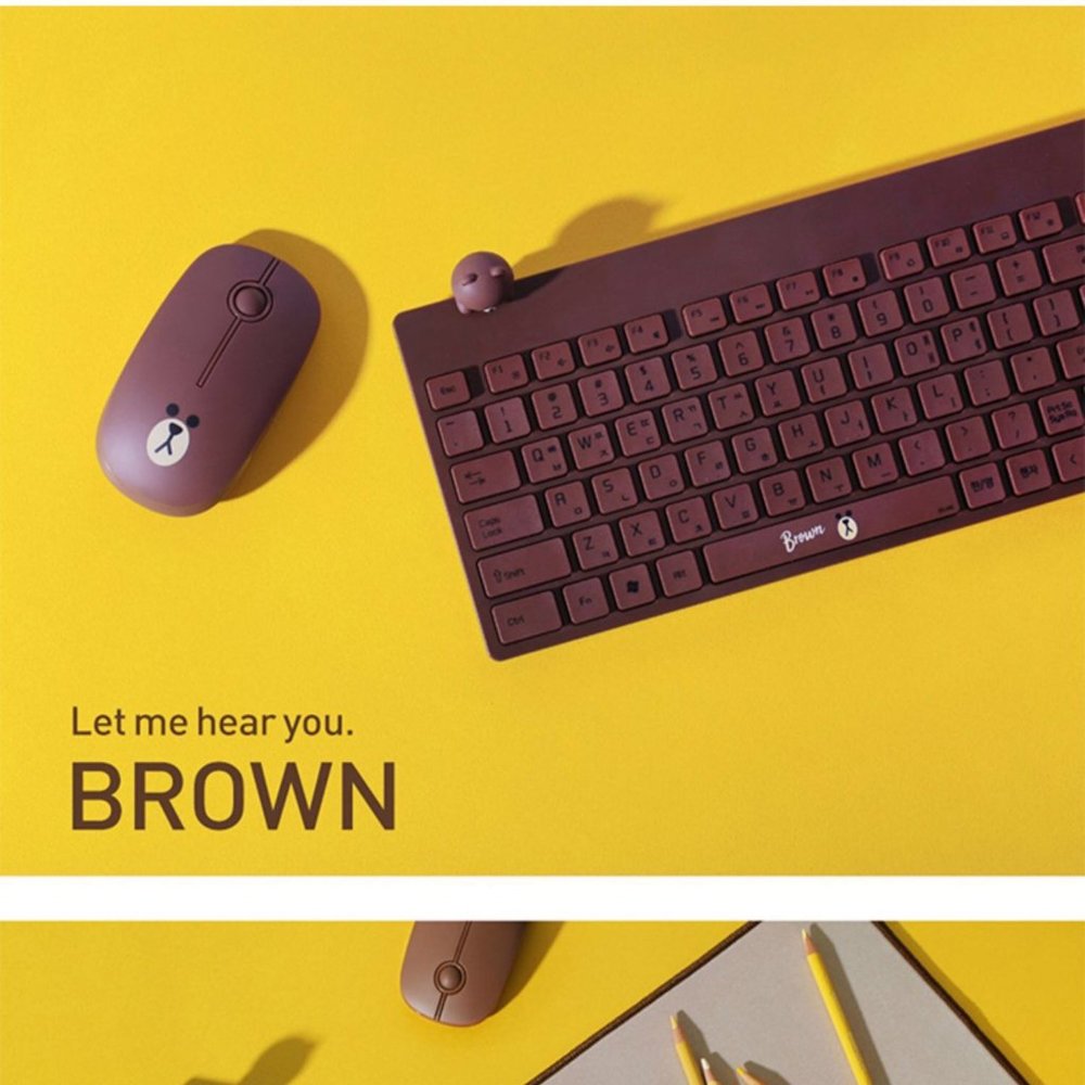 Line Friends Royche Wireless Keyboard_BROWN